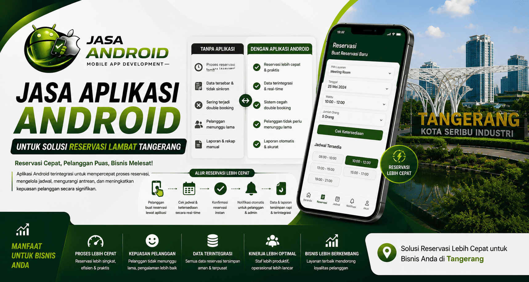 Jasa Aplikasi Android untuk Solusi Reservasi Lambat Tangerang